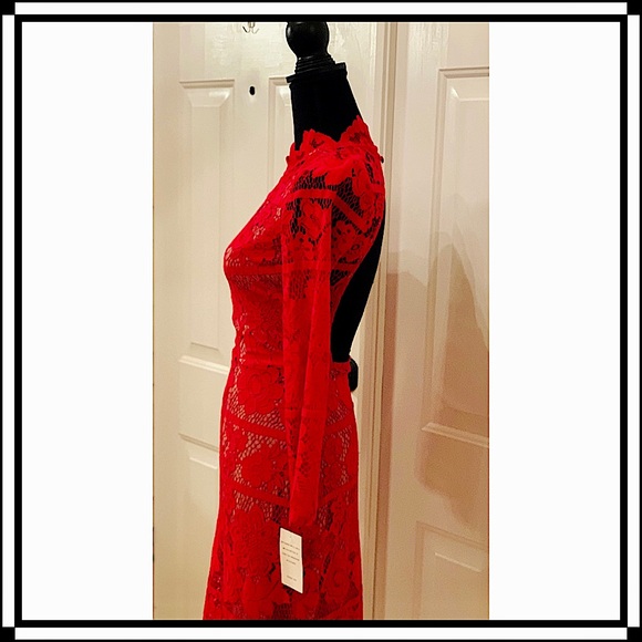 “For Love & Lemons” Dress in Red Lace and Backless (NWT) - Picture 4 of 7